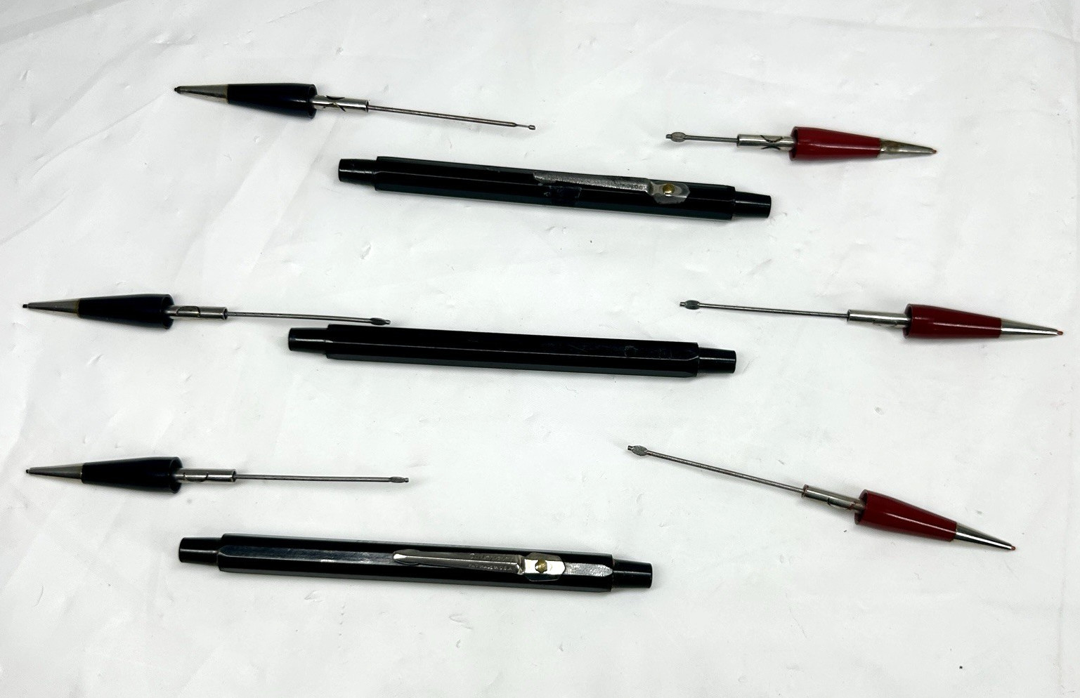 VTG Autopoint Double Sided Mechanical Pencils Real Thin Lead Red Black Lot of 3