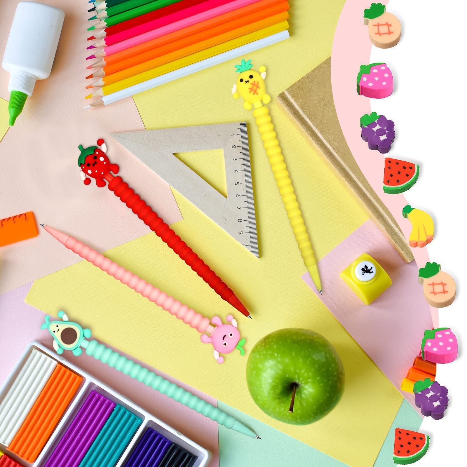 Chinco 24 Pieces Mechanical Pencil Cute Mechanical Pencils with Fruit Erasers…