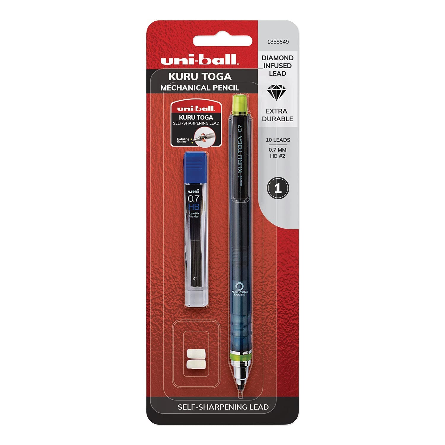 uniball Kuru Toga Mechanical 1 Count (Pack of 1), Black/Gray,Black/Green