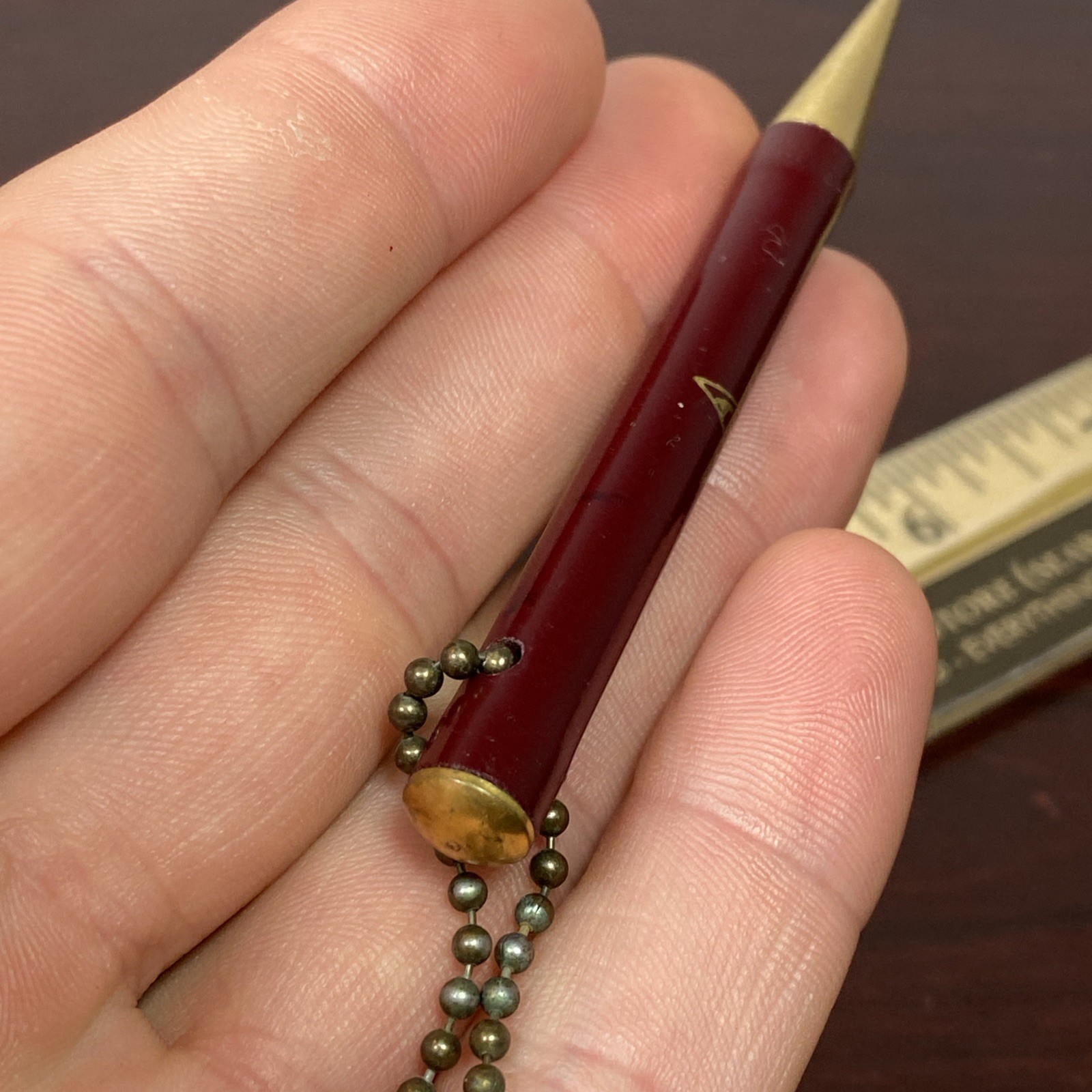 Masonic OES Order Of The Eastern Star Mechanical Pencil VTG Keychain Bead Chain