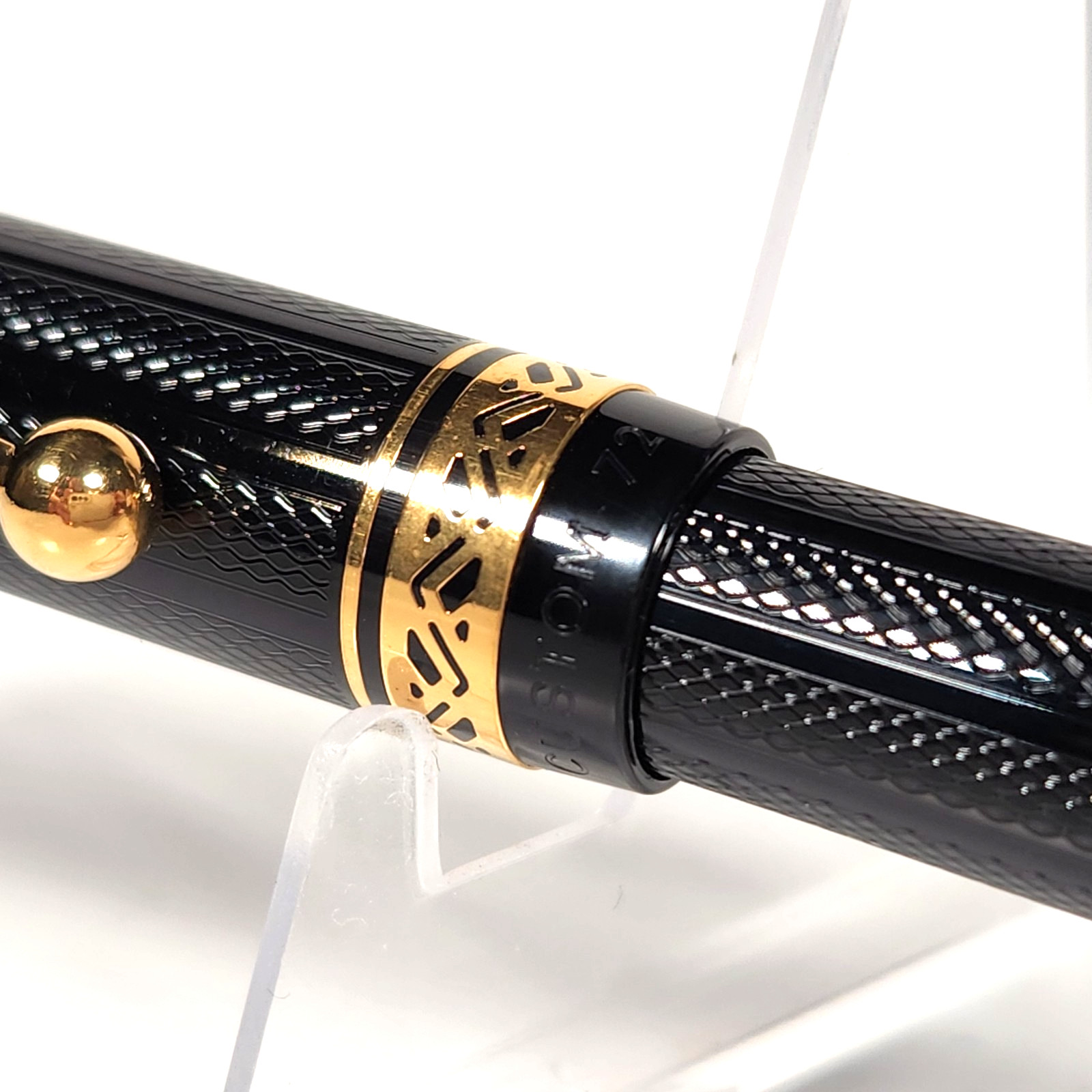 Rare Vtg 1990 Pilot Custom 72 GT Guilloche Black 24K GP Mechanical Pencil NOS!
