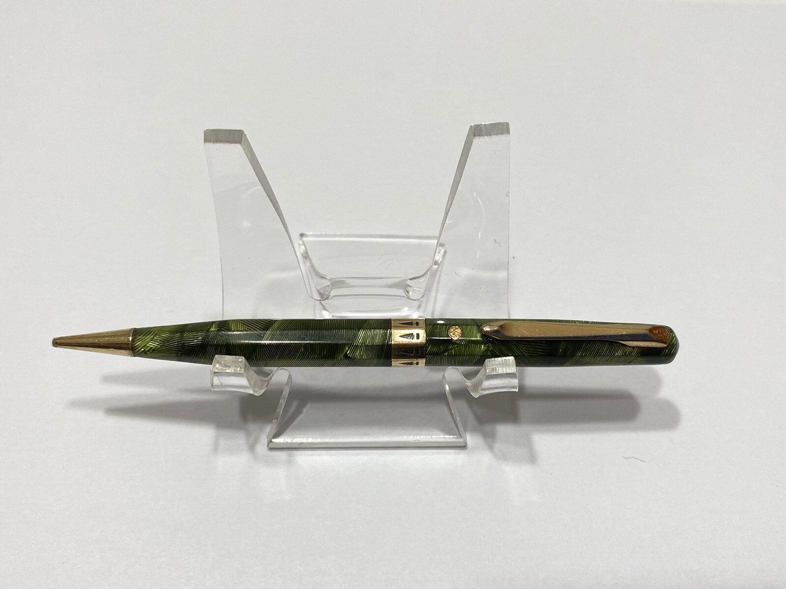 EVERSHARP DORIC GREEN SHELL GOLD EMBLEM SMALL PENCIL SQUARE LEADS