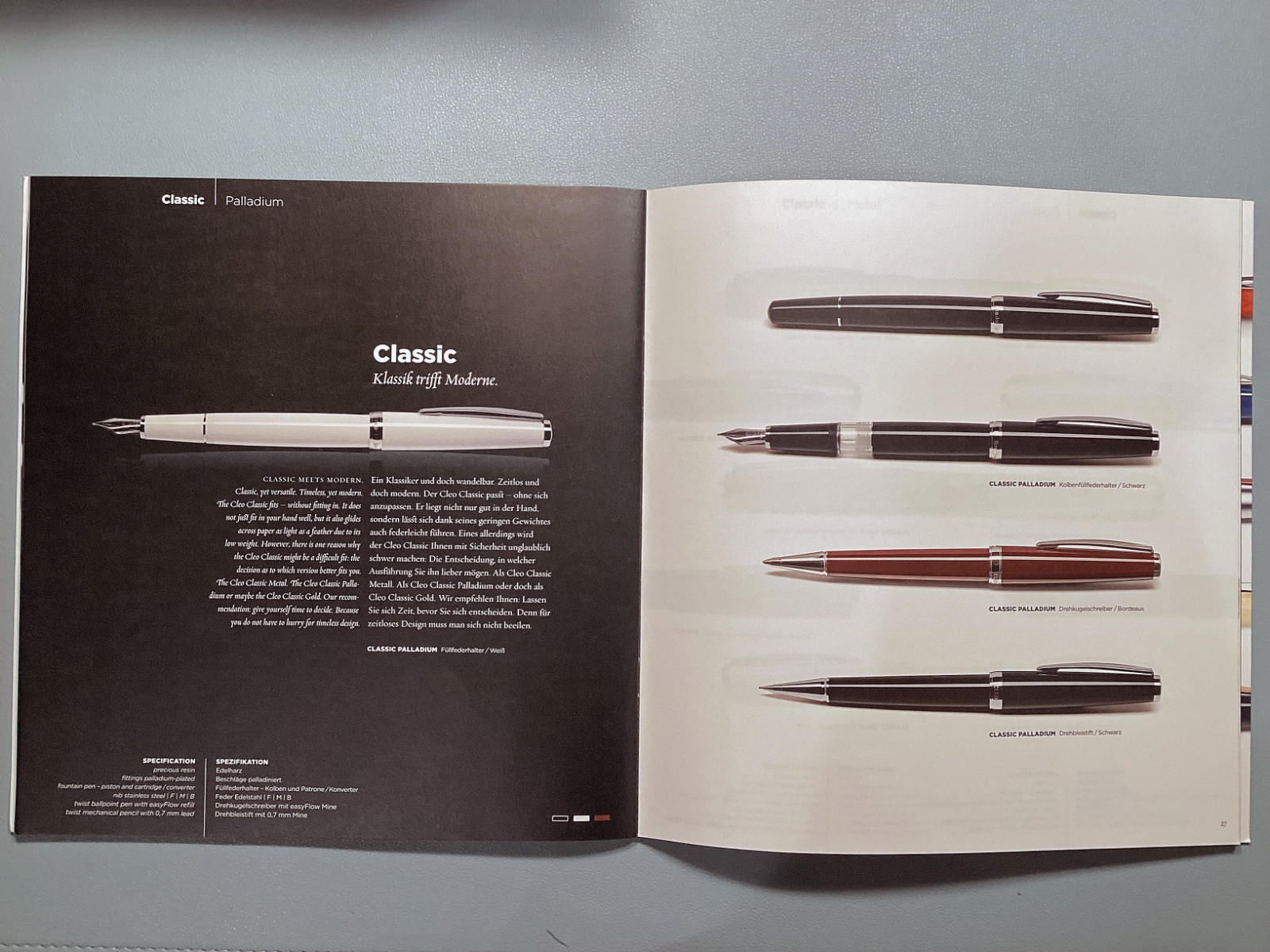 Cleo Skribent Classic Metal Palladium White Mechanical Pencil