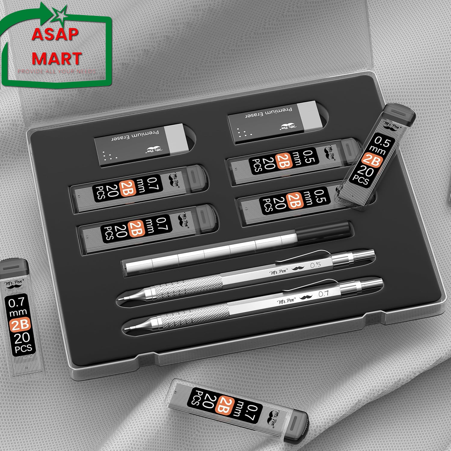 Mr. Pen- Metal Mechanical Pencil Set, 2 Sizes, 0.5 & 0.7Mm, Mechanical Pencils,