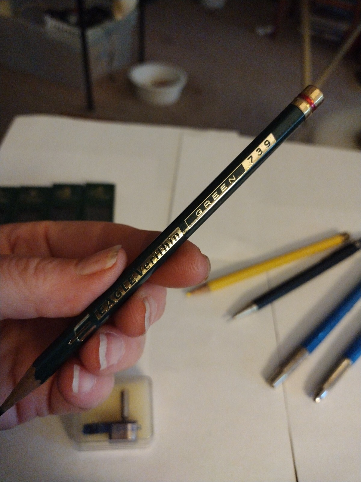 Vtg 3 Staedtler Mars Mechanical Drafting Pencils, Lead, 2 Colored Pencils, Adapt