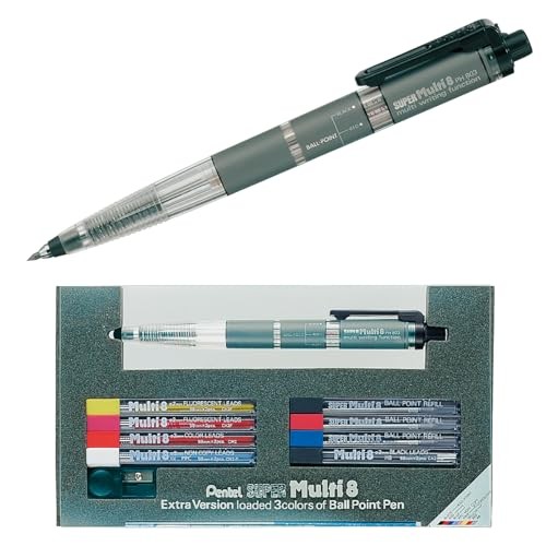 Pentel Super Multi 8 PH803ST Pen Set 8-in-1 Ballpoint & Lead + Refills Japan