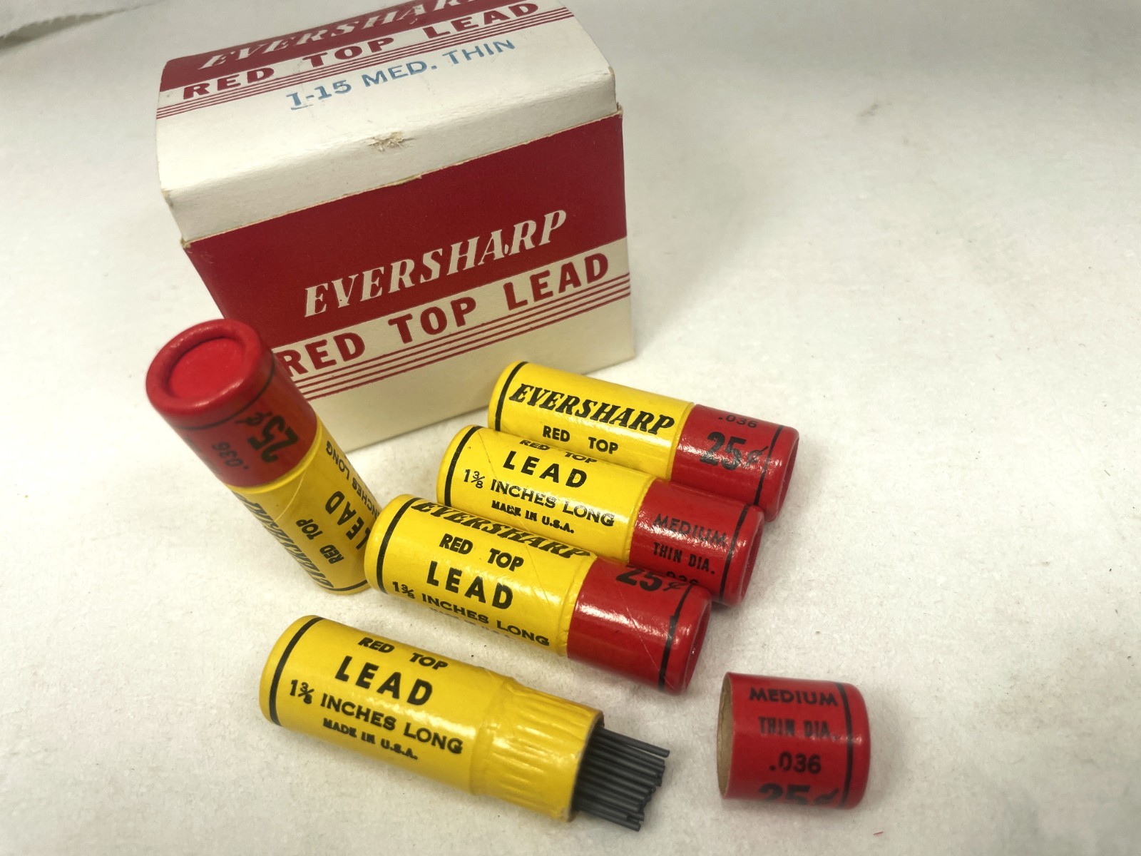 nos EVERSHARP Pencil Leads ~ MEDIUM HB ~ 24ea ~ .036″ / .9 mm ~ $5 ship/+Free