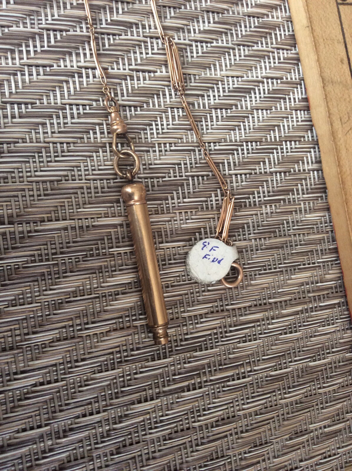 Gold Filled Pink Gold Chain And Pencil