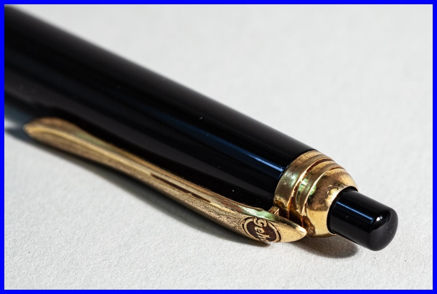 1960s GEHA N° 830 Pencil With 3 Clip Ring In Black & Gold For 1.18mm Leads