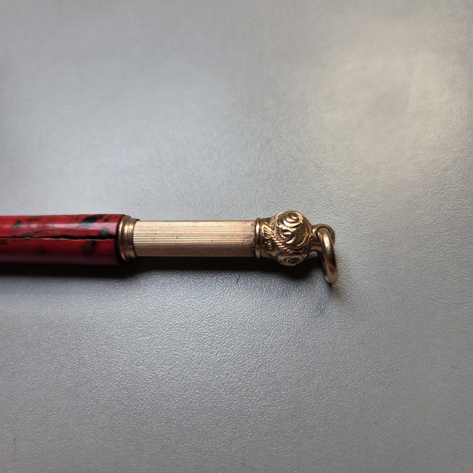EDWARD TODD & Co. CELLULOID GOLD-FILLED RETRACTABLE MECHANICAL PENCIL CHATELAINE