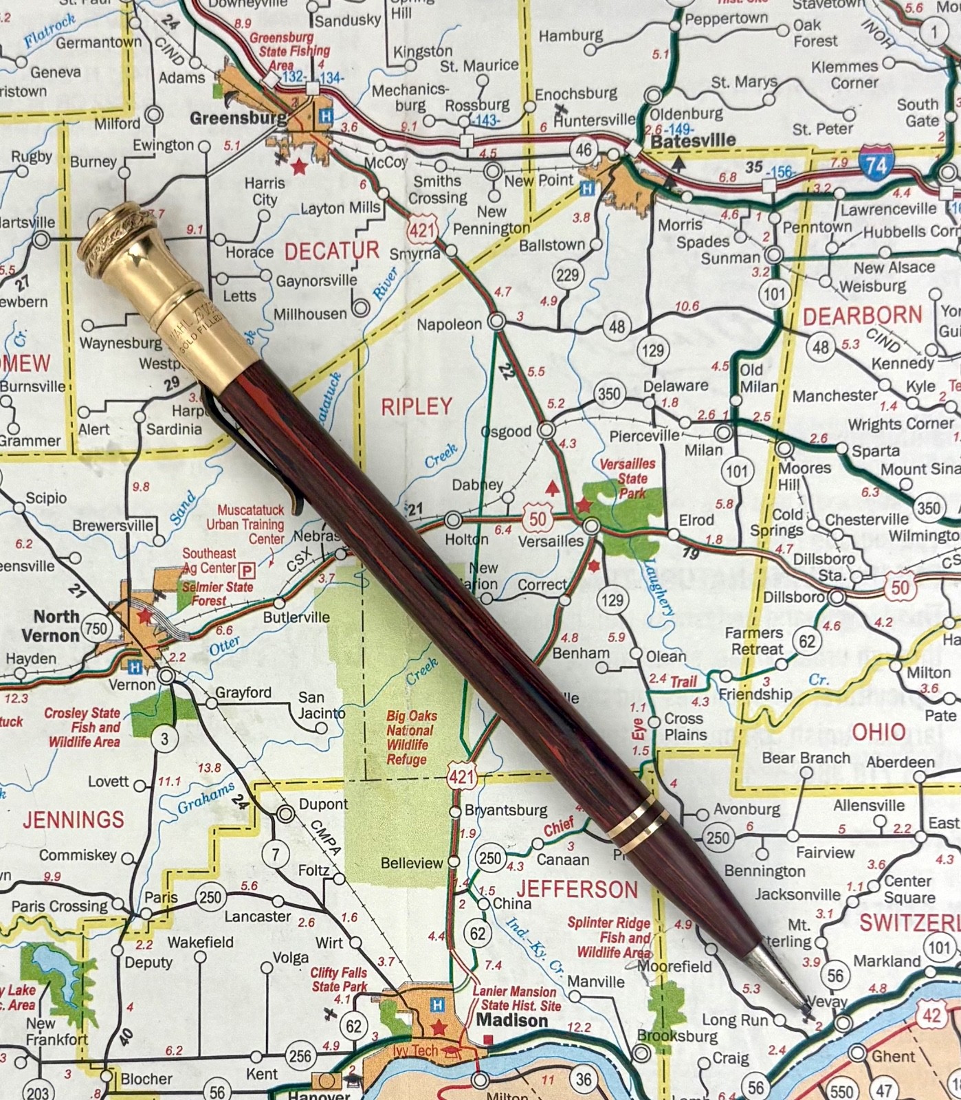 Vintage 1920s Wahl Eversharp “Rosewood” mechanical pencil with gold-filled trim