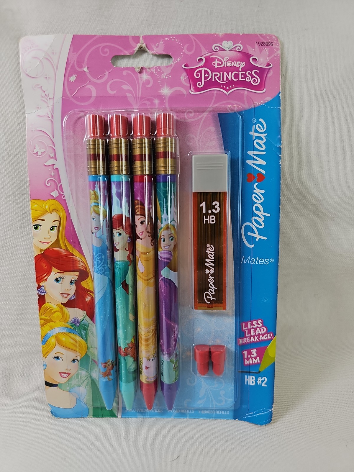 NEW Paper Mate Disney Princess Mechanical Pencil 4 Pack HB #2 Thick lead 1.3 MM