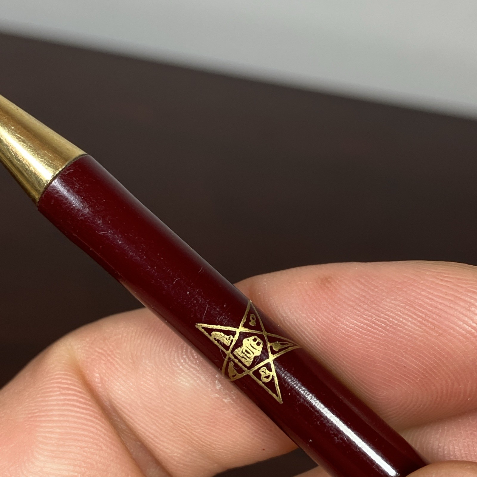 Masonic OES Order Of The Eastern Star Mechanical Pencil VTG Keychain Bead Chain