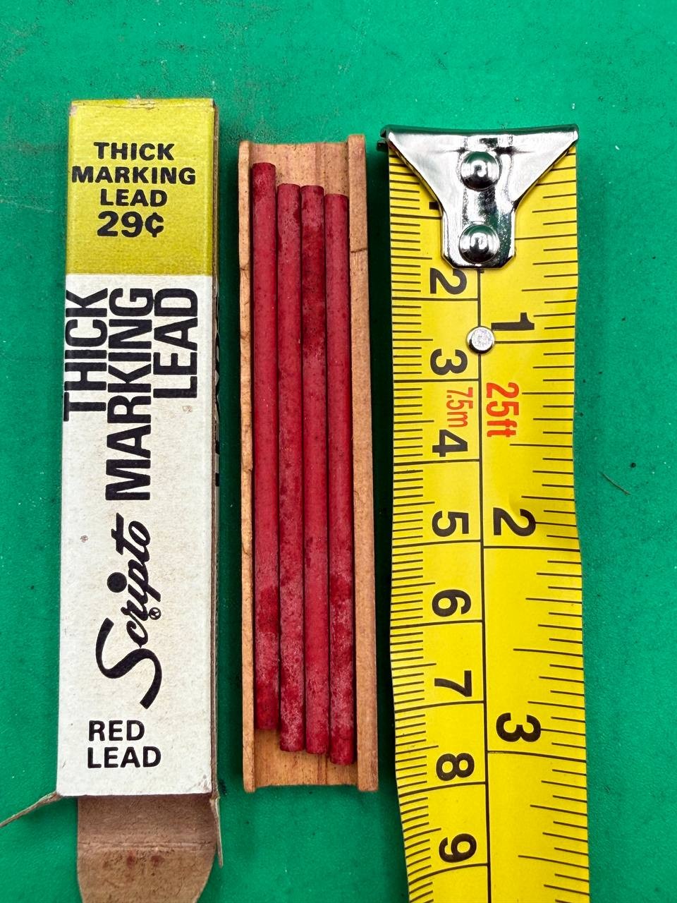 Lot 4 Vintage Scripto Thick Marking Lead No. G920 Red & Black Boxes RE
