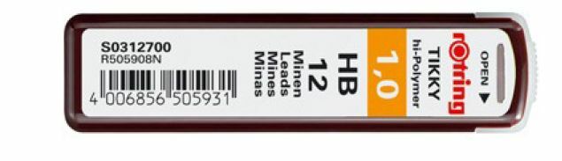 Rotring Mechanical Pencil 1.0mm Lead Refill – Pack of 12 NEW S0312700