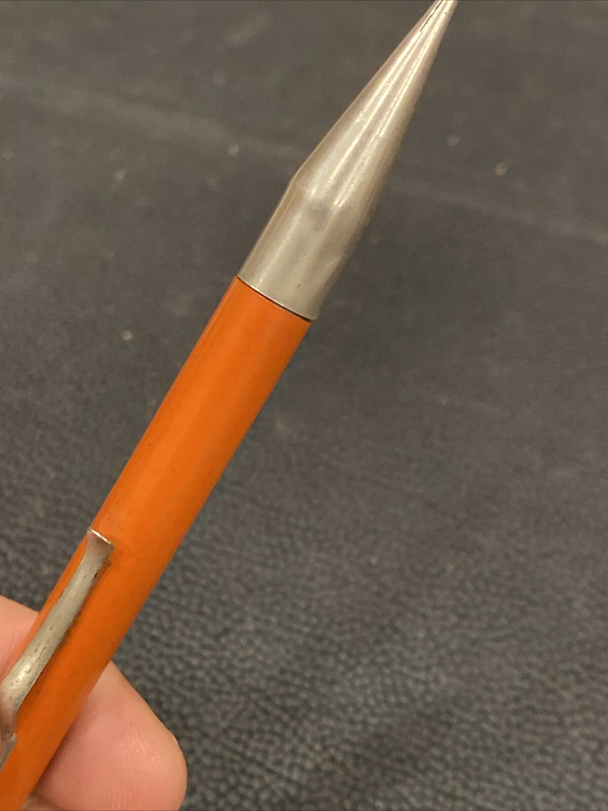 VTG Blue and Silver Welsh Mfg Co Working Mechanical Pencil Antique ORANGE AS IS*
