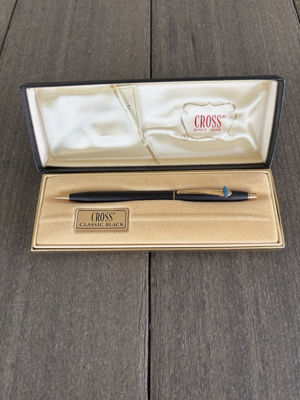 Cross Classic Black 2503 Carrier Advertising (stick on) Pencil In Box NOS 1982