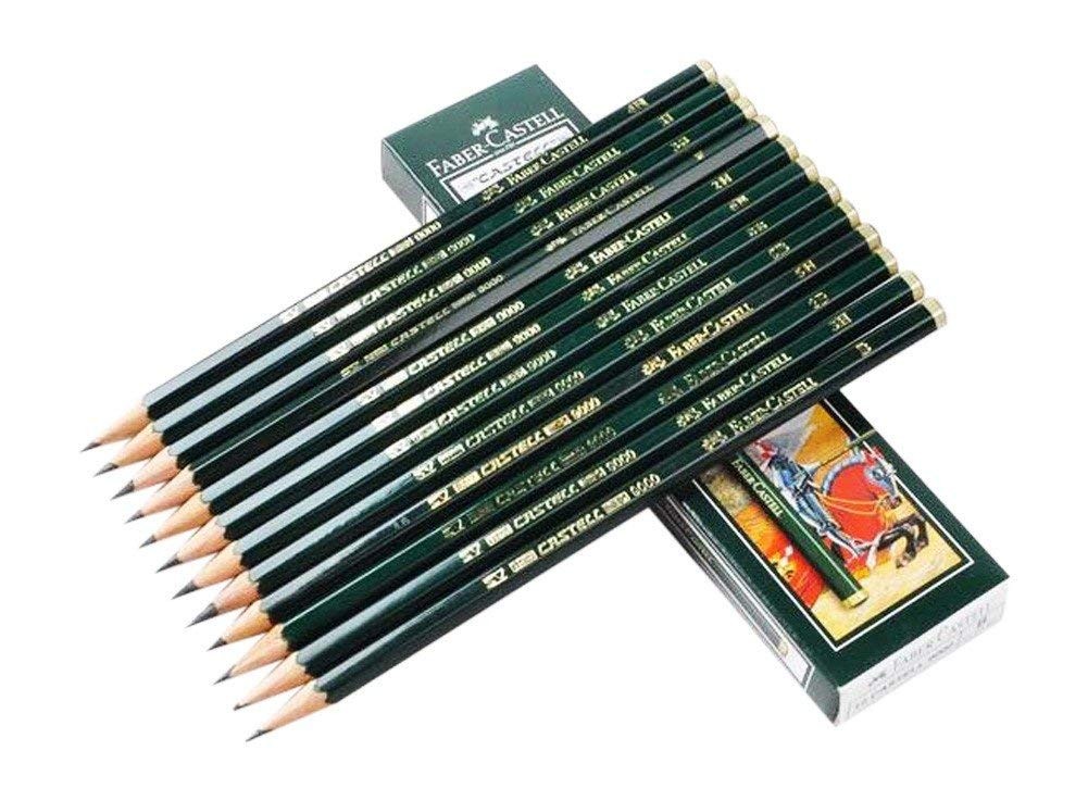 Faber-Castell pencils, Castell 9000 graphite 1 Count (Pack of 12), 8B