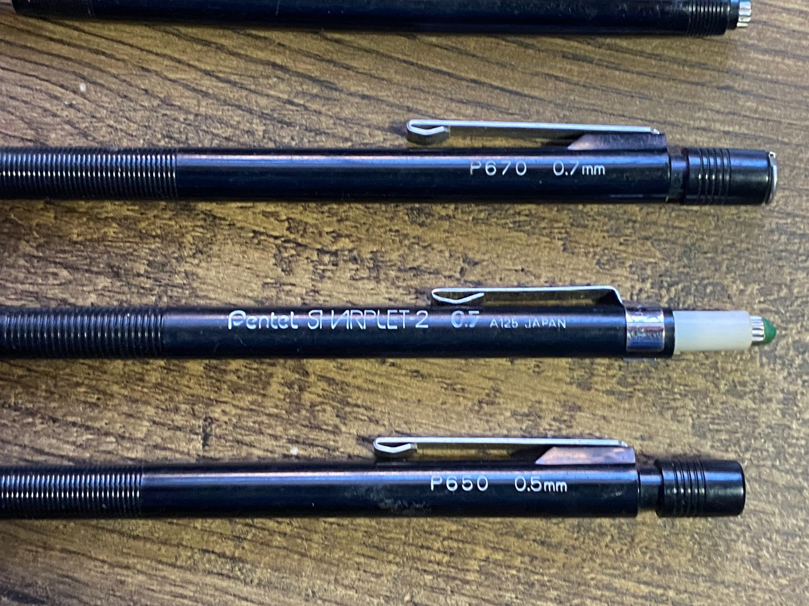 Pentel Mechanical Pencil Lot of 10 P225 P650 P670 Sharplet 2 – Lead & Erasers