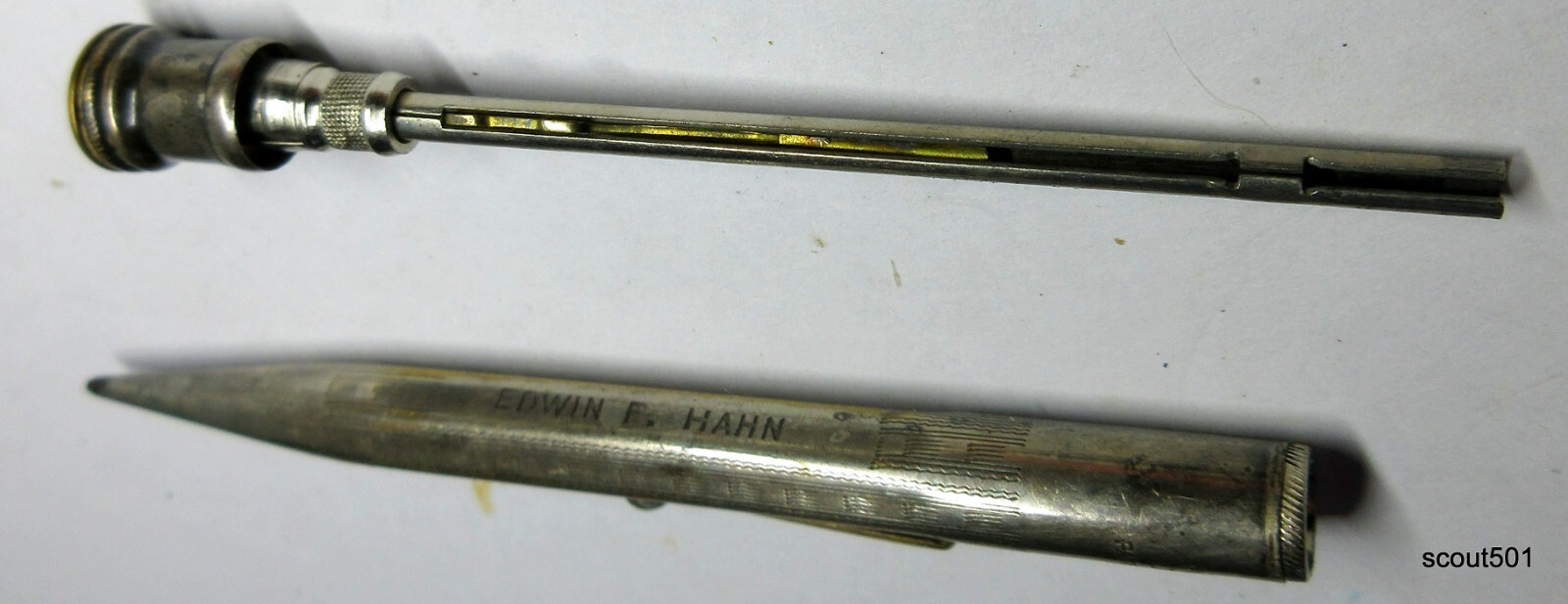 Antique Art Deco Redipoint Ingersoll Rolled Silver Mechanical Pencil 1.18 MM Lea