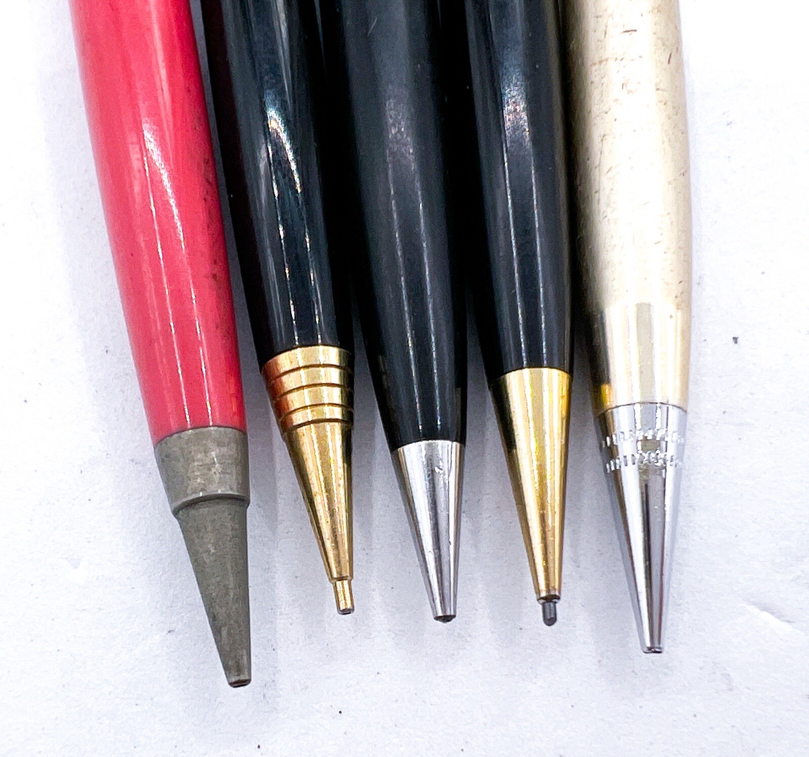 Vintage 5pcs mechanical pencil Platinum Newman Full Functional One Gold Filled