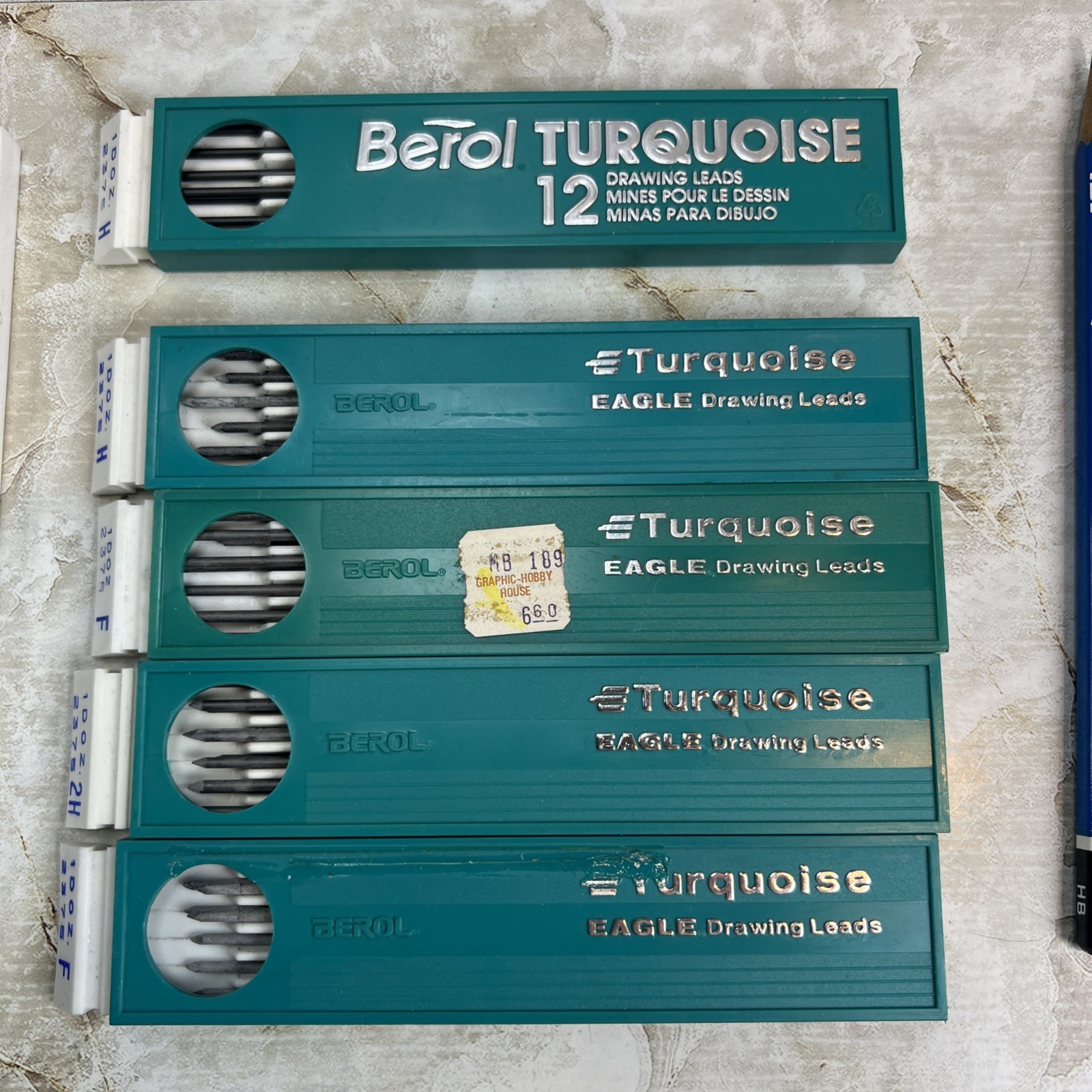 Lot Of Berol Turquoise Eagle & Staedtler Drawing Leads/Pencils Germany Artwork