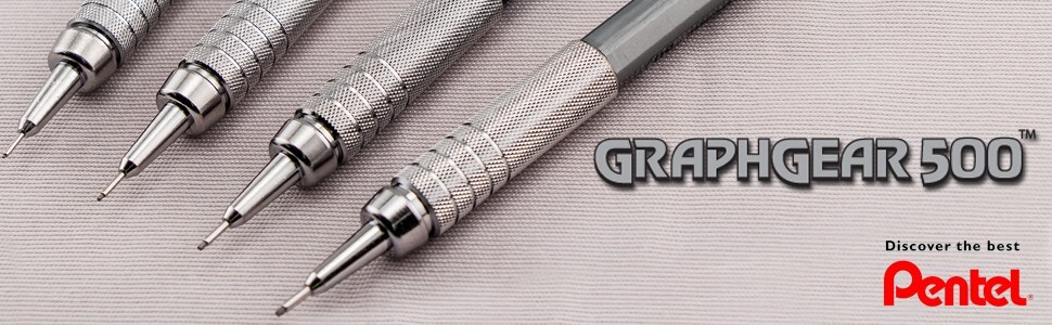 Pentel GraphGear 500 Mechanical Drafting Pencil, 0.5mm, Black Barrel, Pack of 4