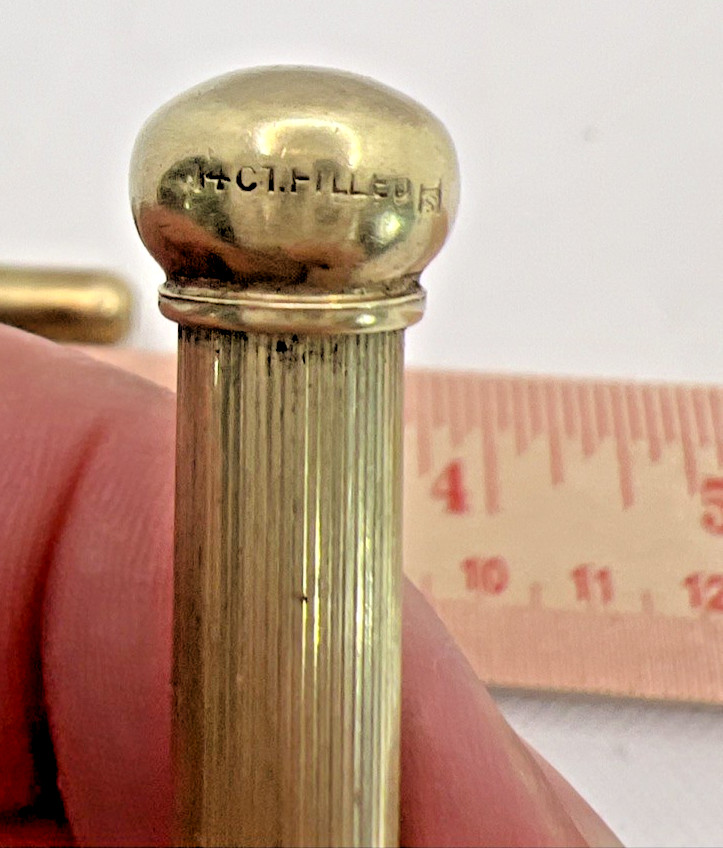 Magic Pencil Retractable Pencil Pendant 14 CT Gold Filled Antique Art Deco