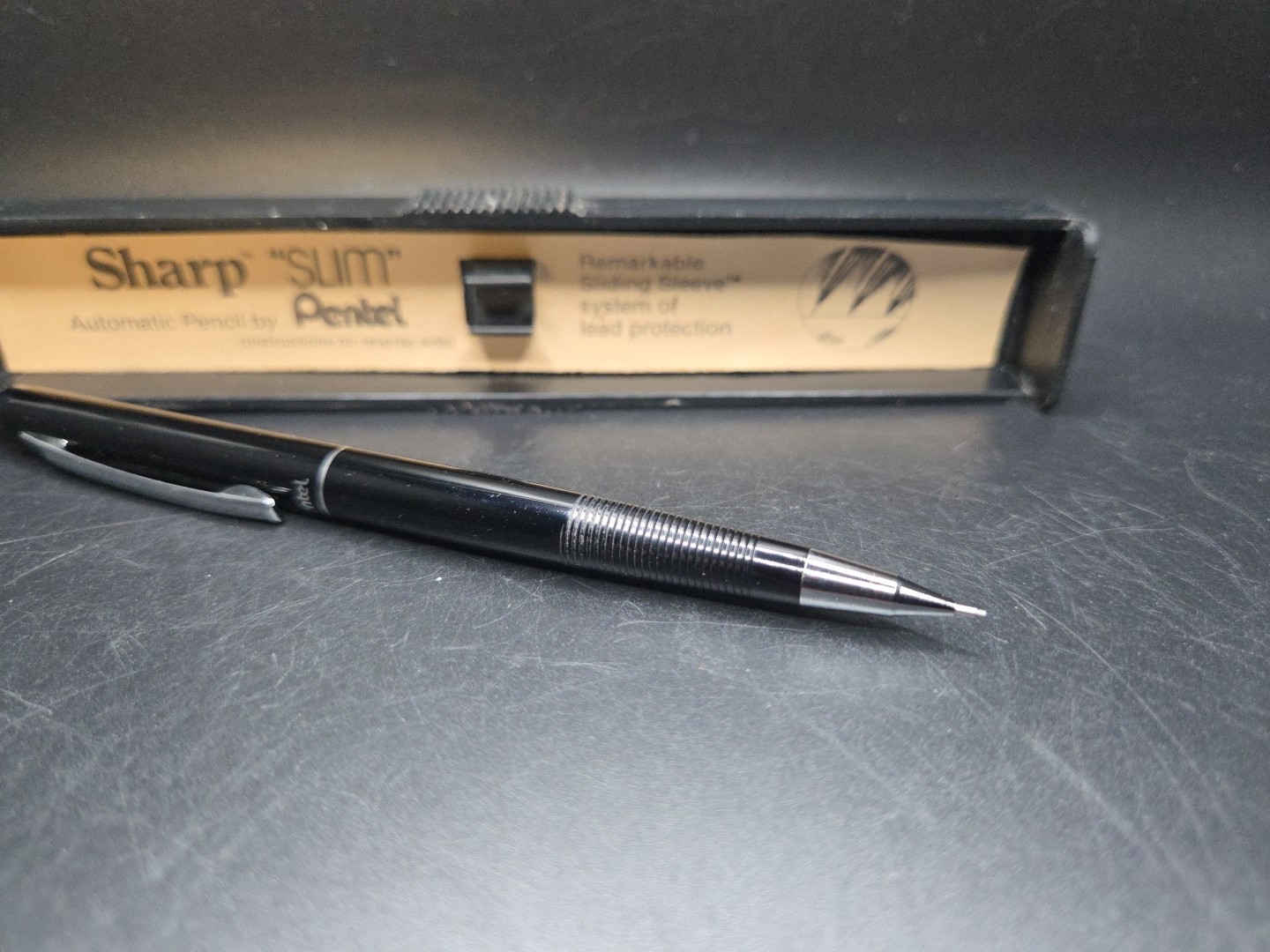 Vintage Black PENTEL Sharp “SLIM” Automatic Pencil 0.5mm Japan Retired Works