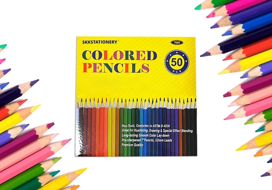 SKKSTATIONERY 50Pcs Colored Pencils,50 Vibrant 50 Count (Pack of 1),