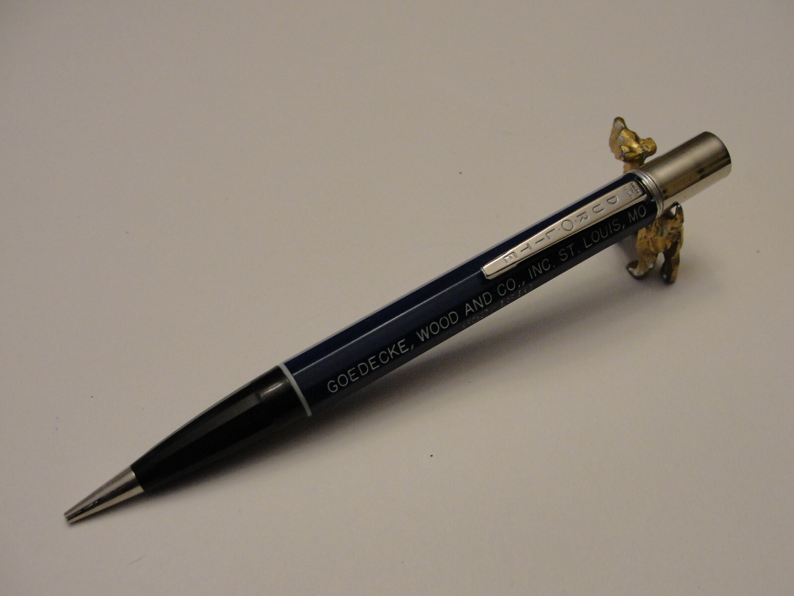 Vintage Durolite Black Blue Tip Mechanical Pencil w/Adv. – Goedecke Wood and Co.