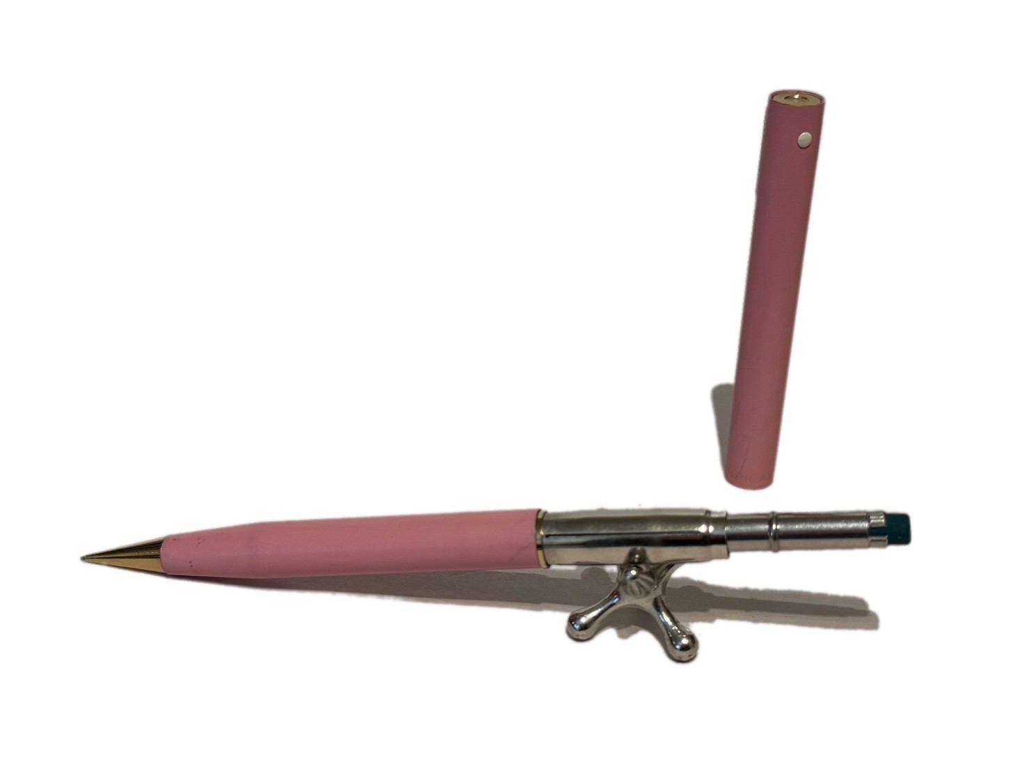 Sheaffer White Dot Clutch Mechanical Pencil No 648 Tea Rose Clipless Purse Desk