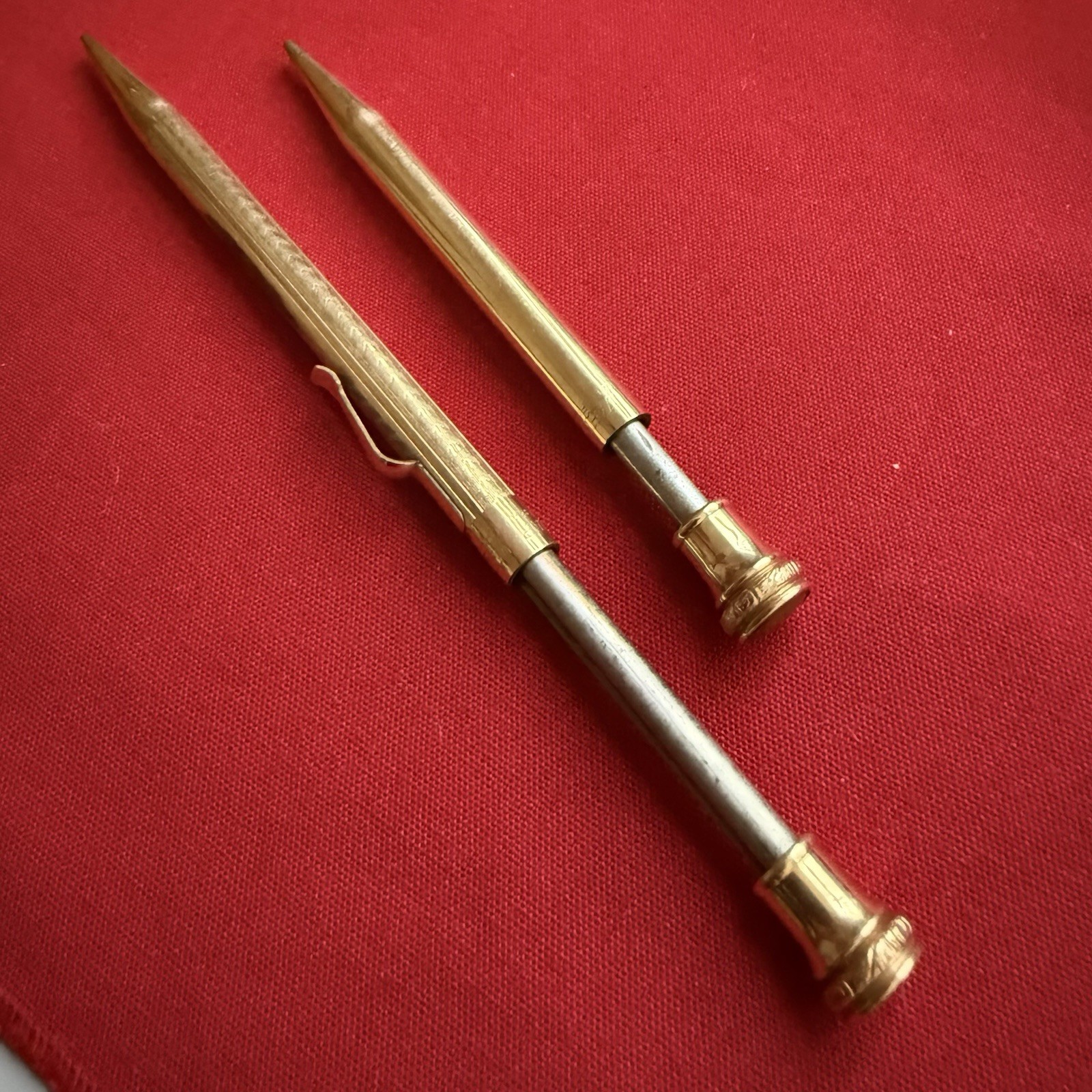 Set Of Two Antique Wahl Eversharp Gold Filled Pencils