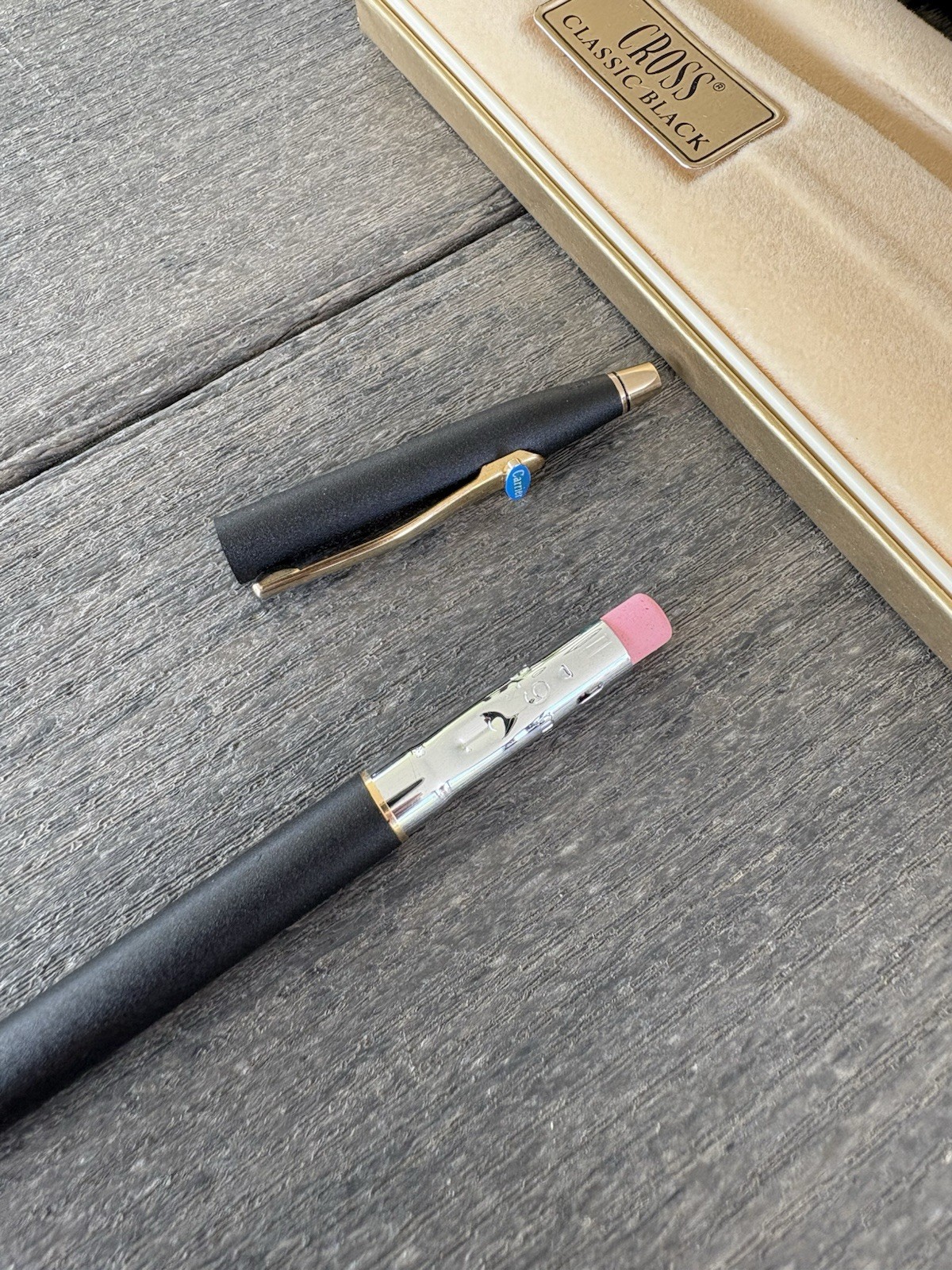 Cross Classic Black 2503 Carrier Advertising (stick on) Pencil In Box NOS 1982