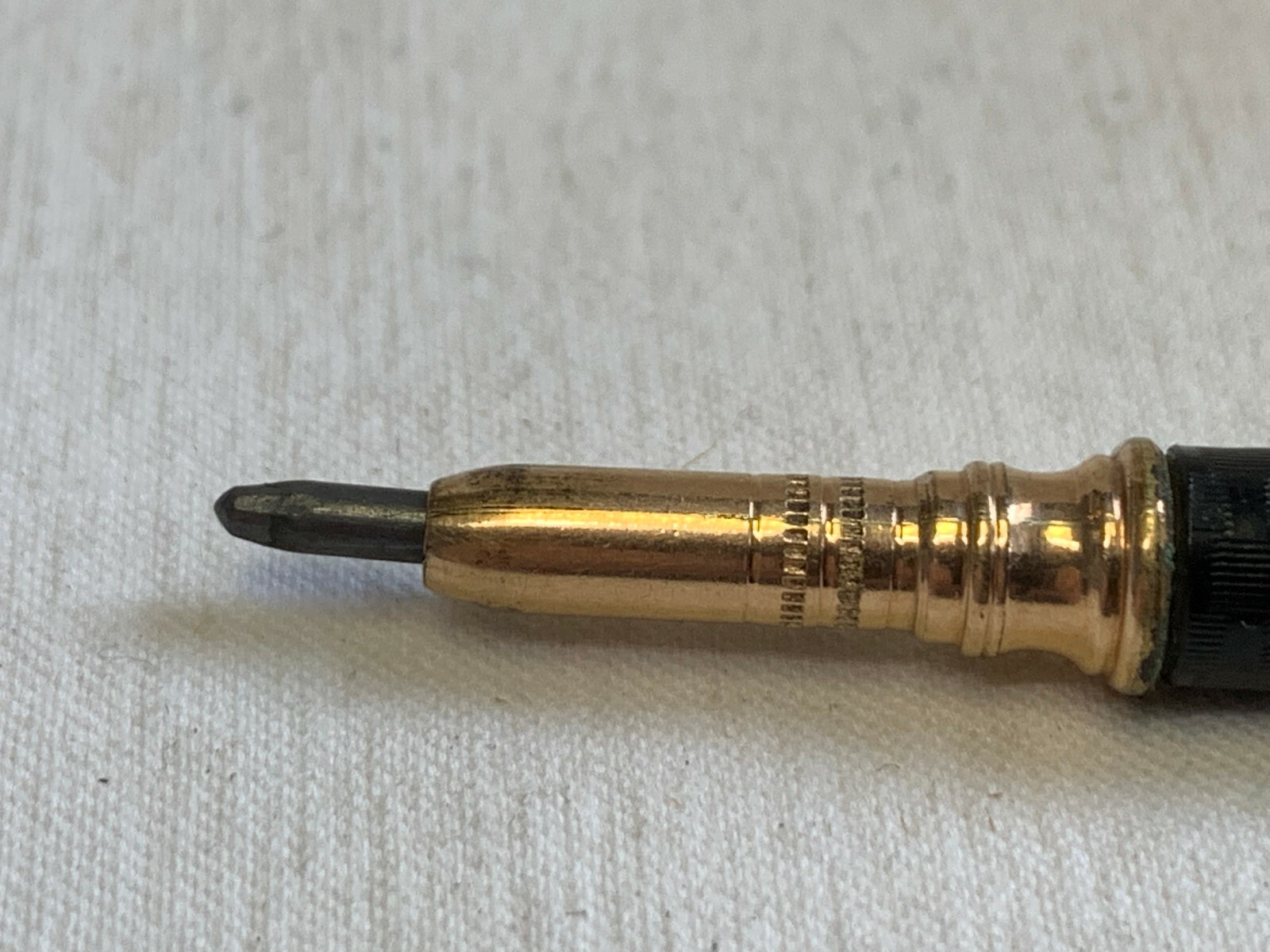 Vtg Mechanical Pencil Gold Filled Embossed Design Leather Wrapped