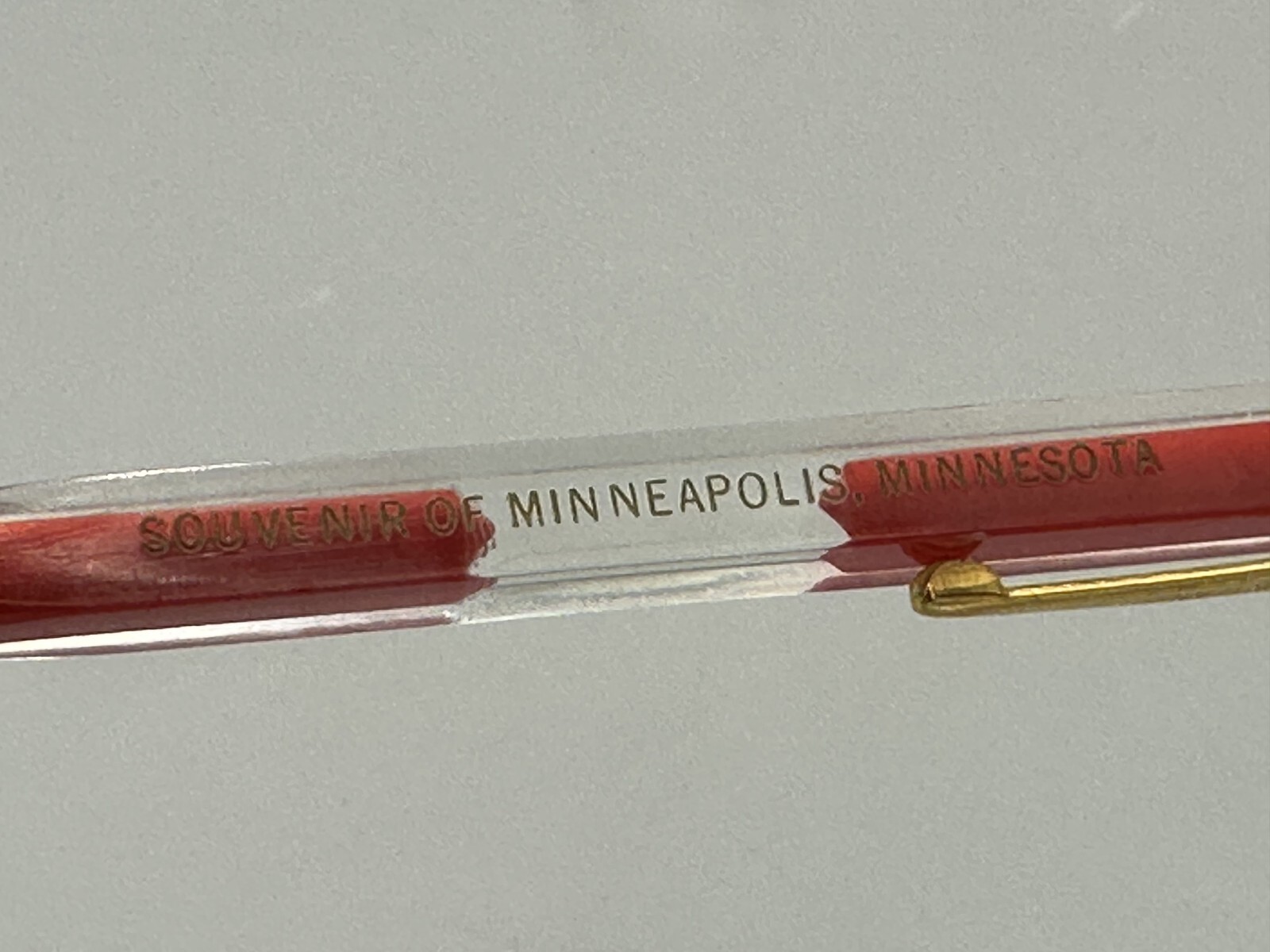 Vintage HA-WI-AN Lucite MINNEAPOLIS SOUVENIR Advertise Square Mechanical PENCIL
