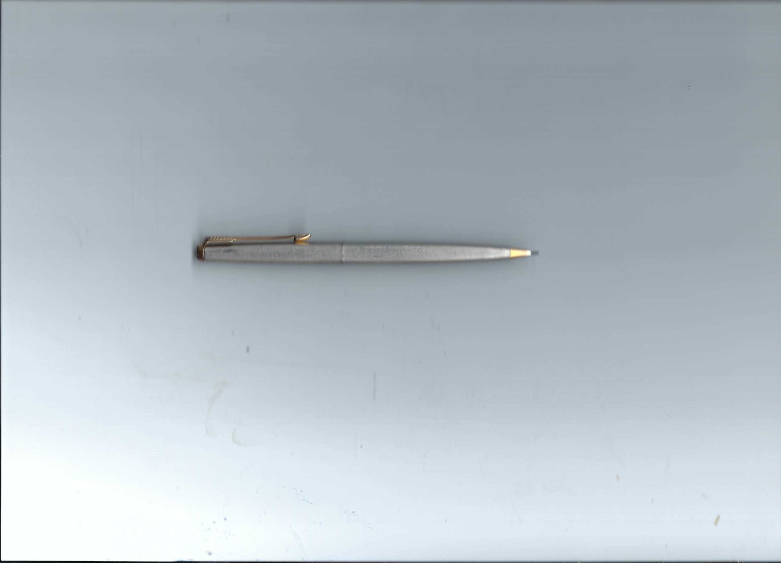 Vtg. Parker Brushed Stainless Steel & Gold Trim Twist Mechanical Pencil-U.S.A.