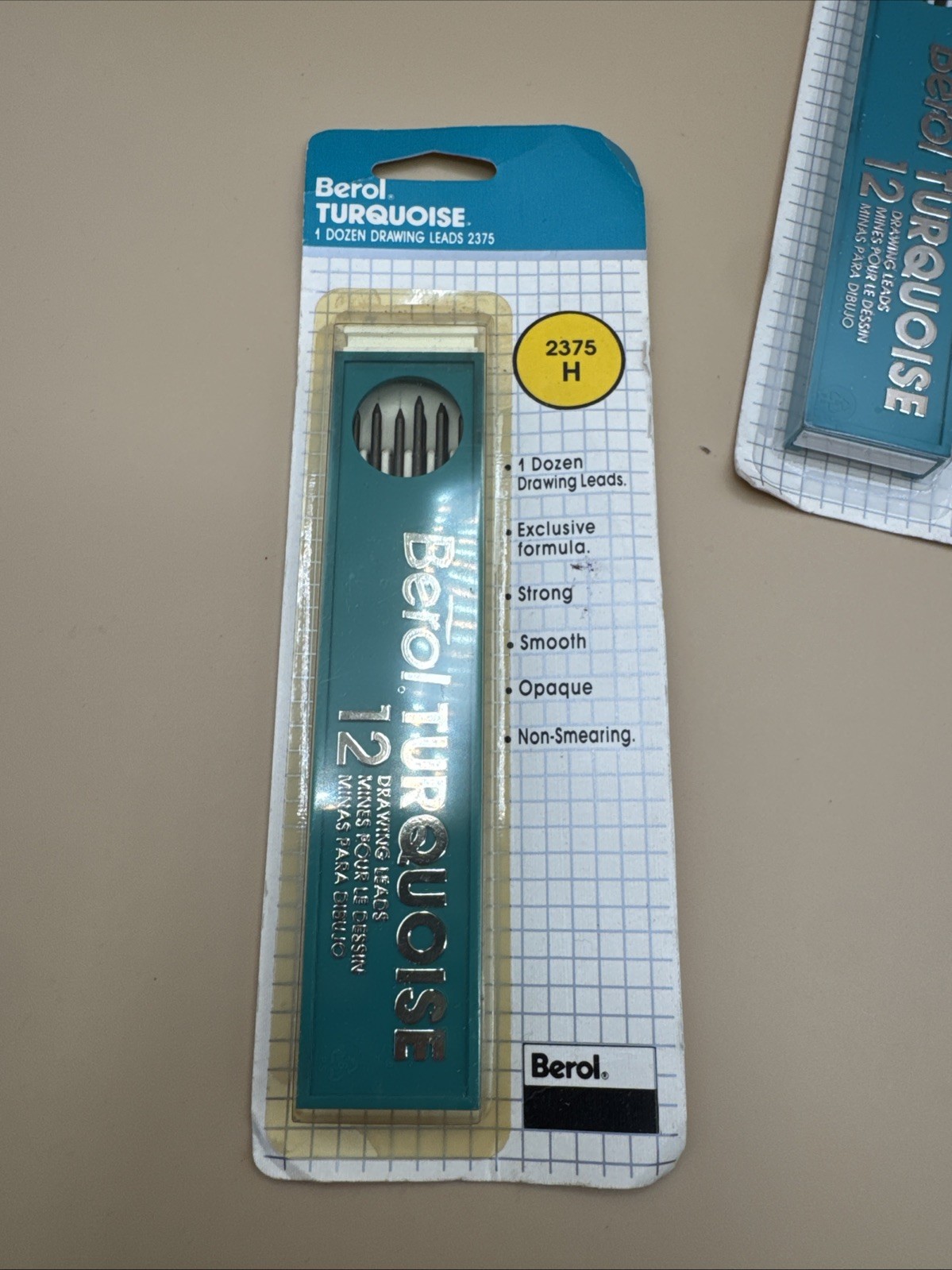 Berol Turquoise Drawing Leads Lot Of 5 Packs w/ 12 ea #2375 H 2H HB 3H NOS Bonus