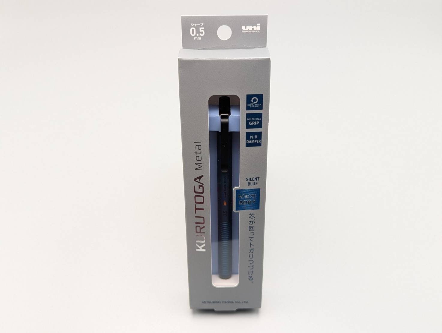 Uni Kuru Toga Metal Mechanical Pencil 0.5mm M5-KH1P Silent Blue