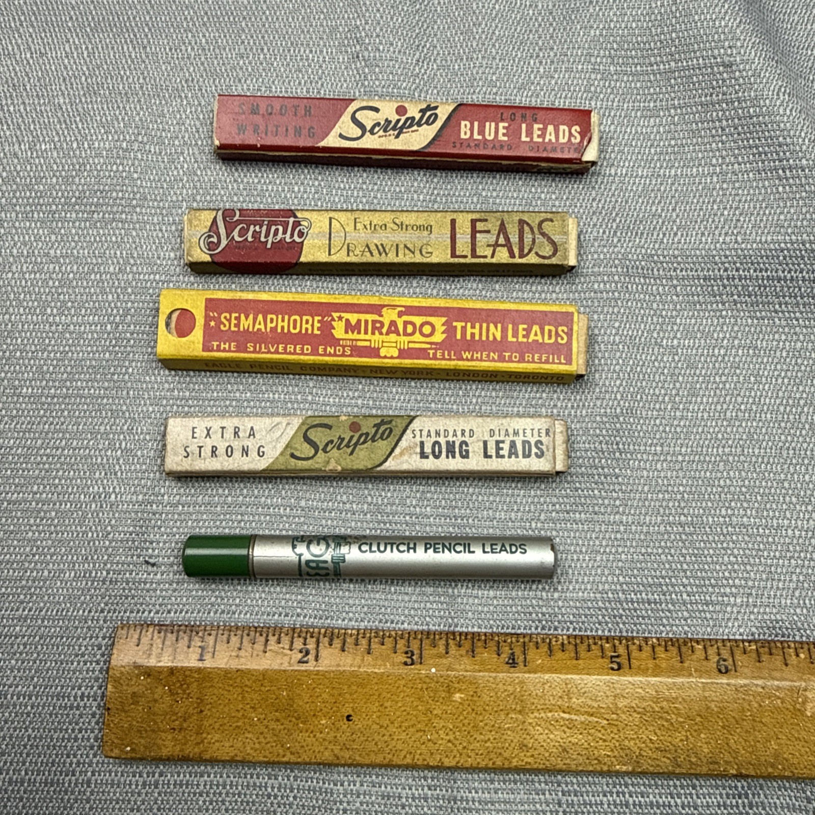 Vintage Scripto Mirado Mechanical Pencil Lead Lot Advertising Boxes Only