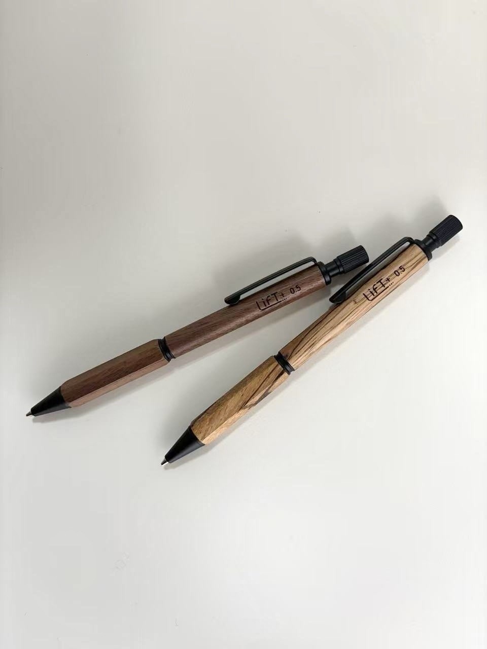 Kitera LIFT+ Wood Mechanical Pencil 0.5mm Set Walnut & Zebrawood Japan Design