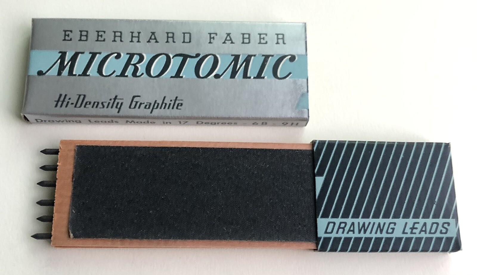 Vintage Eberhard Faber Microtomic 6100 9H 2mm Mechanical Artist Pencil 6pk Lead