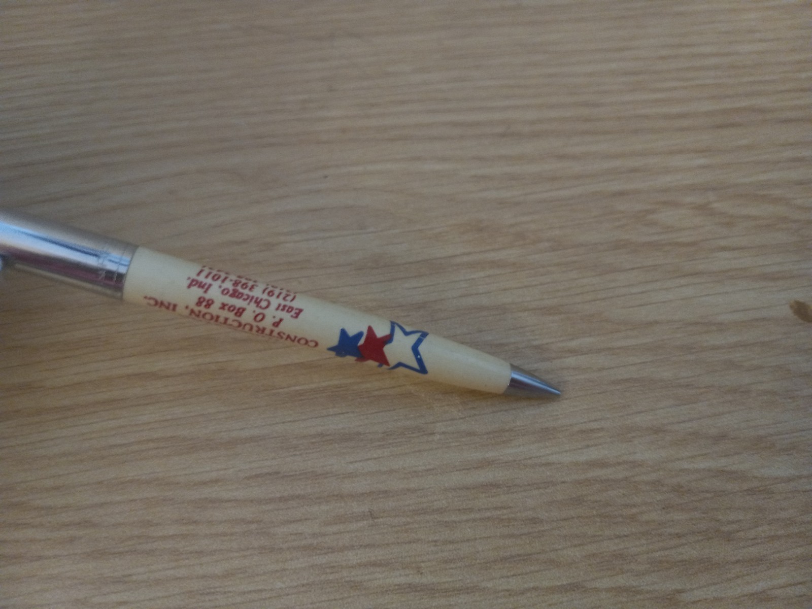 VTG Papermate Mechanical Pencil 3 Star Construction East Chicago Advertising