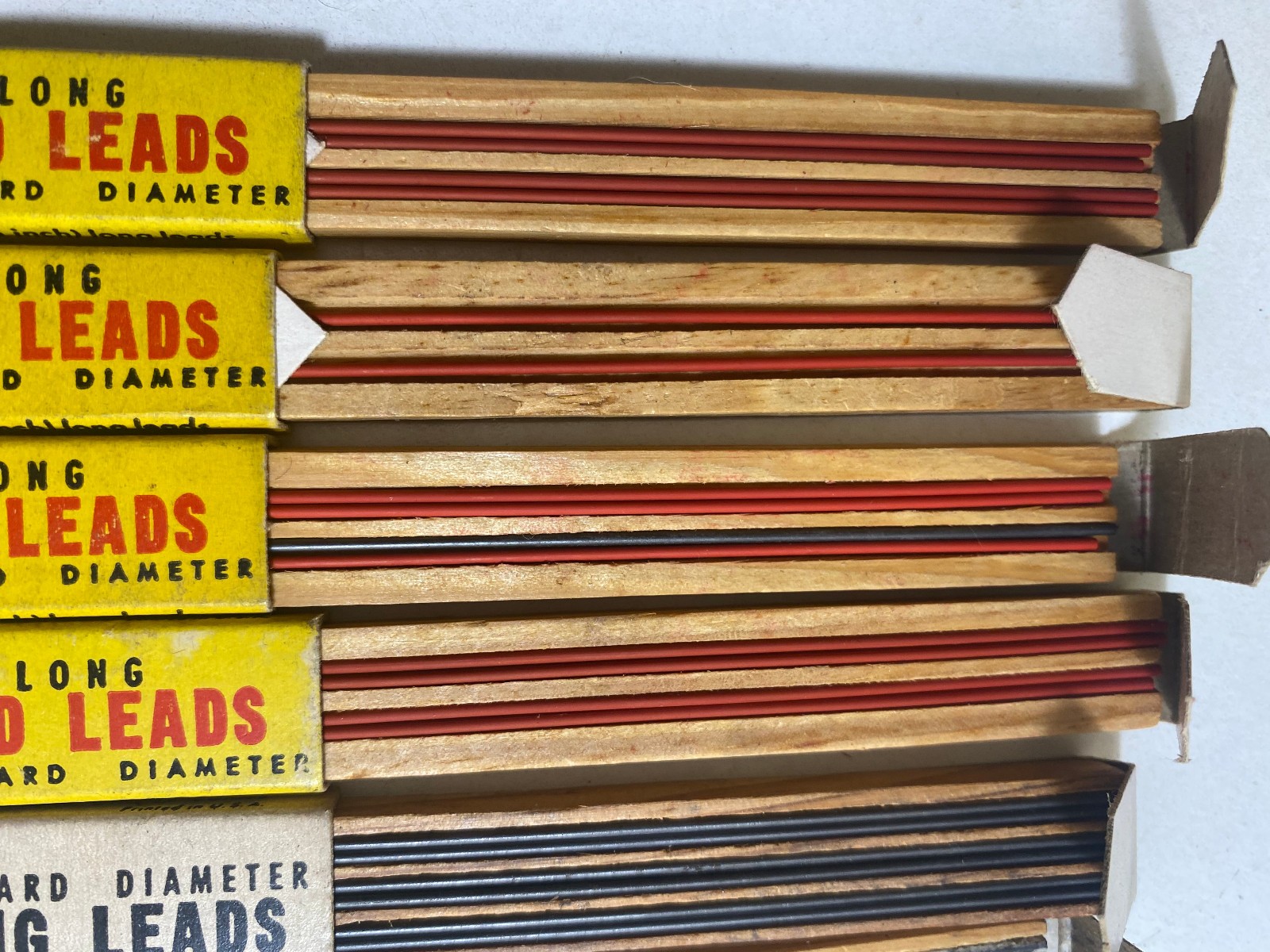 Vintage Scripto E 440 Extra Long Strong Black Leads & E 520 Red Leads Lot of 7