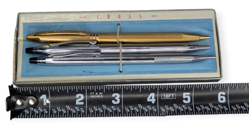 Cross Gold Tone Centennial and Chrome Silver Mechanical Pencil Set of 3 Vintage