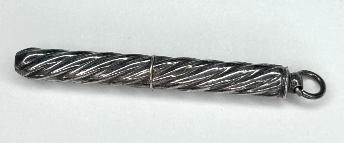 Antique Victorian Sterling Silver Mechanical Chatelaine Pencil Retractable Lead
