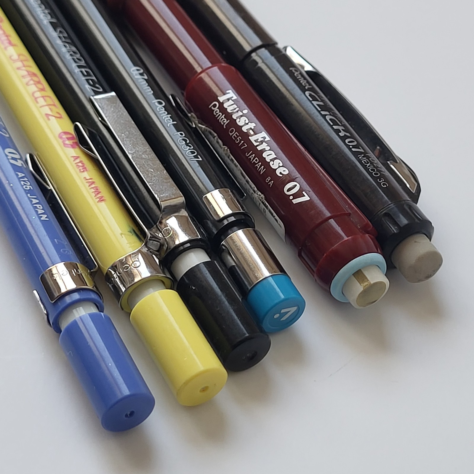 Pentel Mechanical Pencils Lot of 6 Sharplet-2 PG307 Twist Erase Click PD277