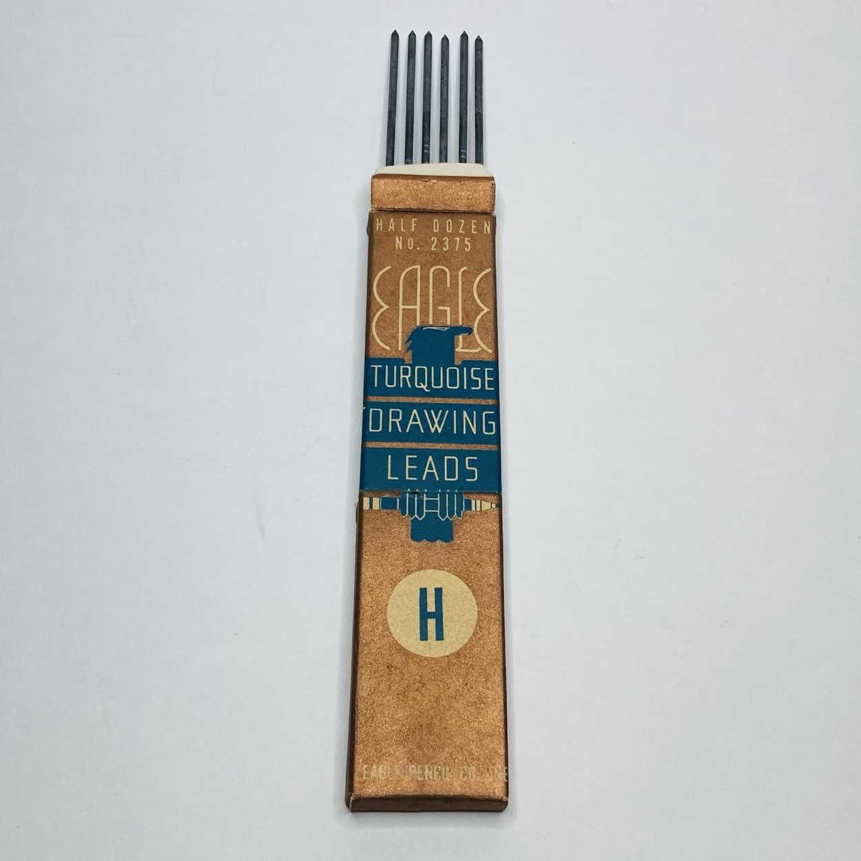 Vintage Eagle Turquoise Drawing Leads (1) Box H 6 Count Eagle Pencil Co.