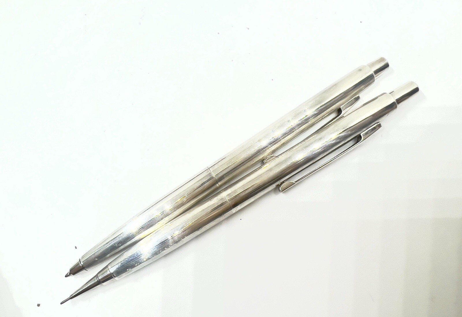 Newman Japan Sterling Silver Mechanical Pencil 0.5mm & Ballpoint Pen Set Box