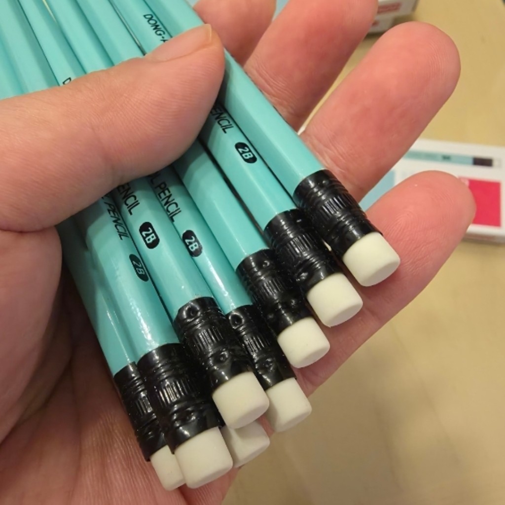 School Pencil 2B Mint 24 Pcs (12×2 Pack) Made in Korea Student Writing Drawing